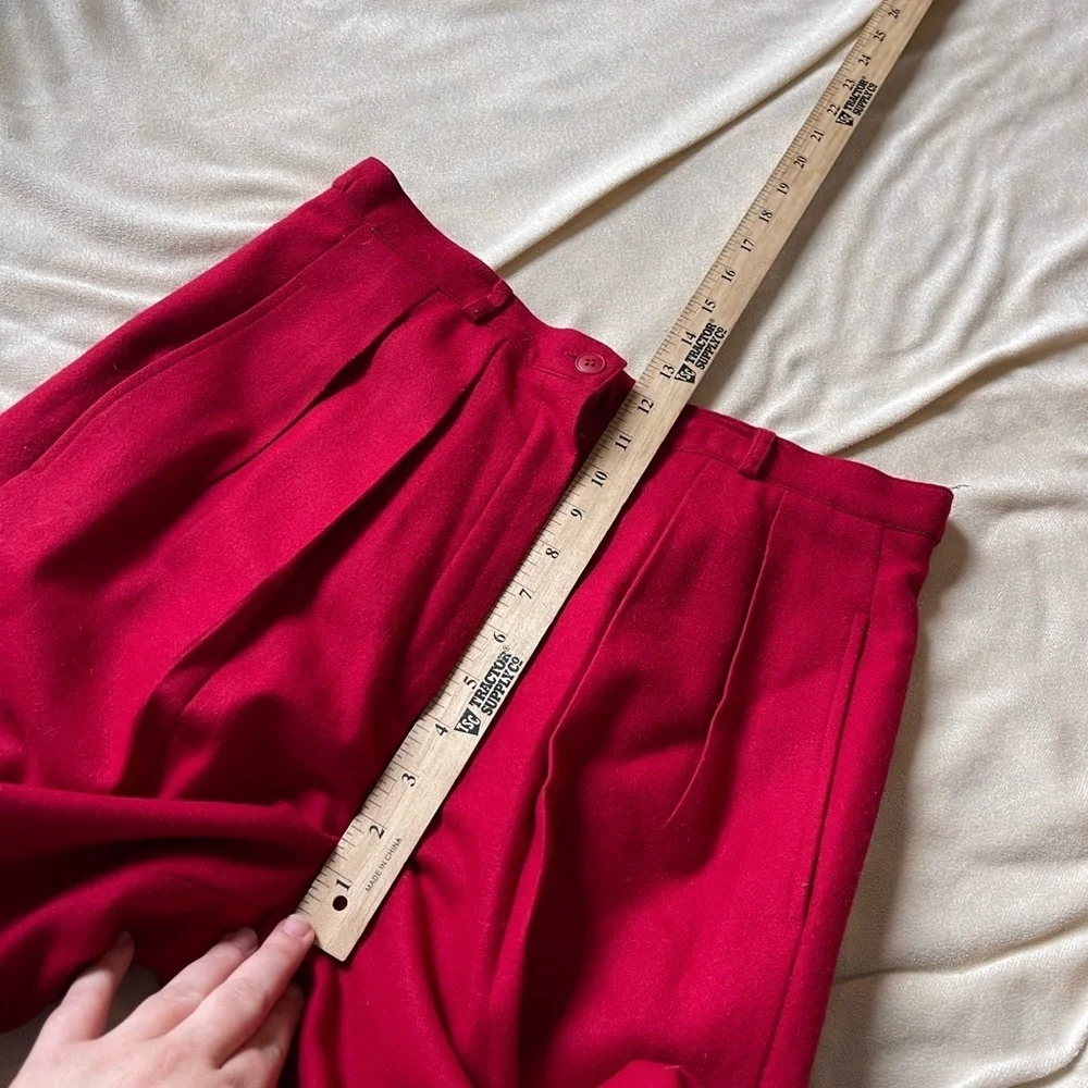 Vintage Anne Kein red wool cashmere blend pant suit - Picture 7 of 16